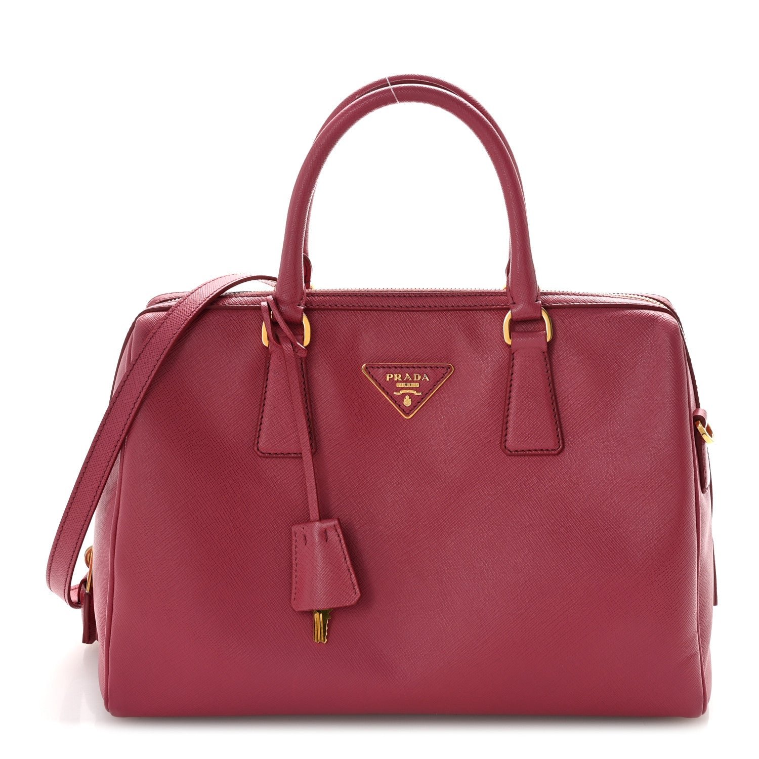 Prada Saffiano Lux Bowler Peonia