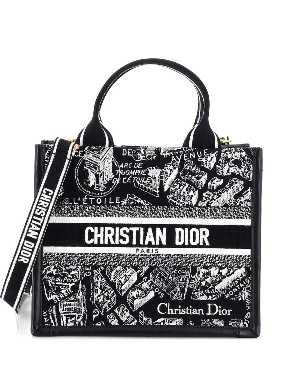 Book with Strap Embroidered Canvas Small tote bag