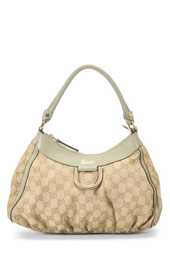 Green Original GG Canvas D-Ring Abbey Shoulder Bag Small