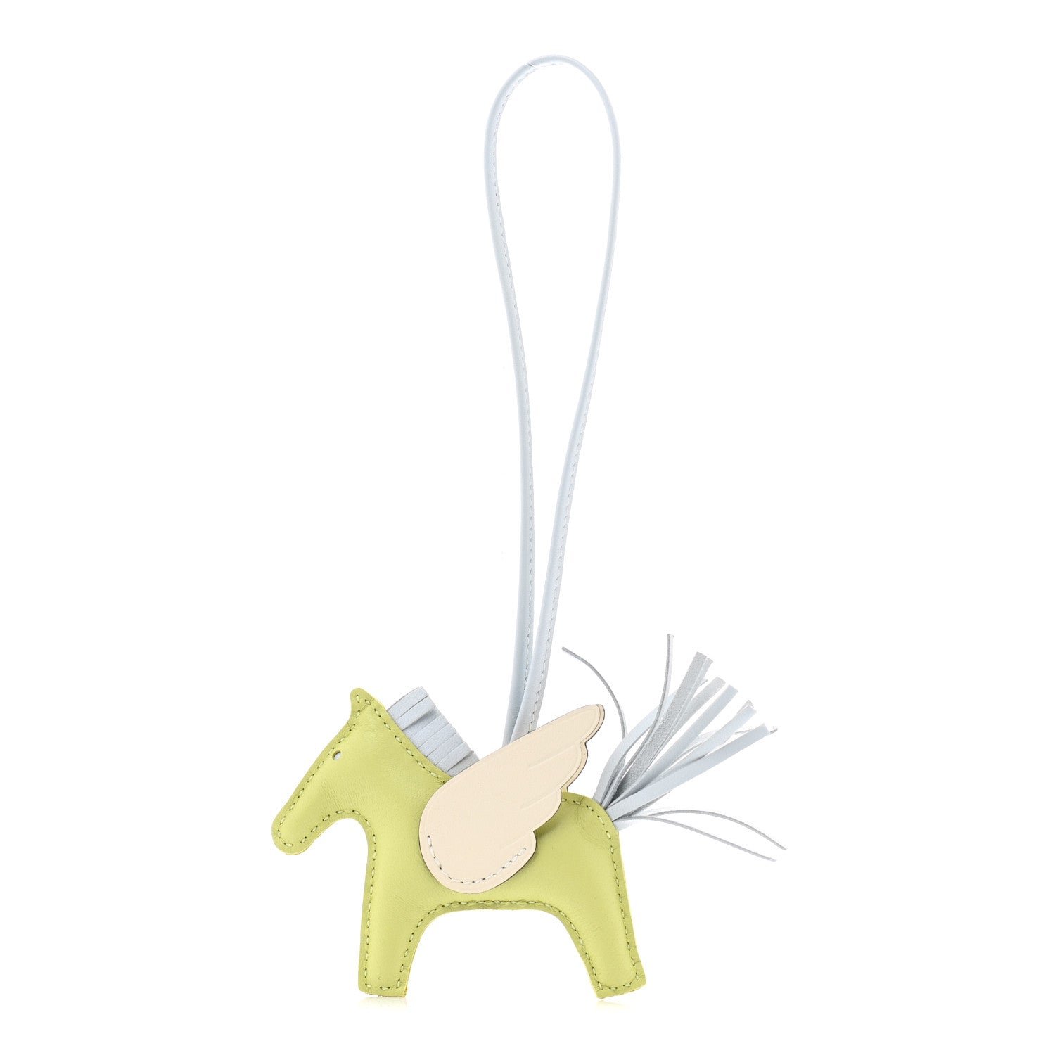Hermes Milo Lambskin Grigri Rodeo Pegase Horse Bag Charm PM Jaune Bourgeon Bleu Brume Nata