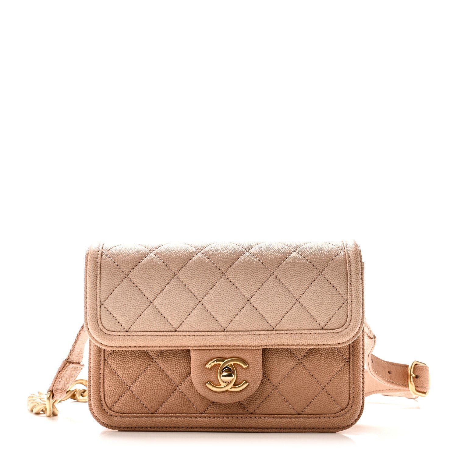 Chanel Caviar Quilted Sunset On The Sea Waist Bag Beige
