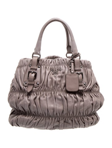 Tessuto Nylon Nappa Gaufre Leather Shoulder Bag