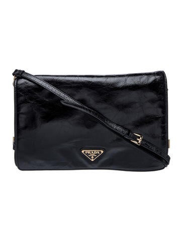 Prada Enameled Metal Triangle Shoulder Bag