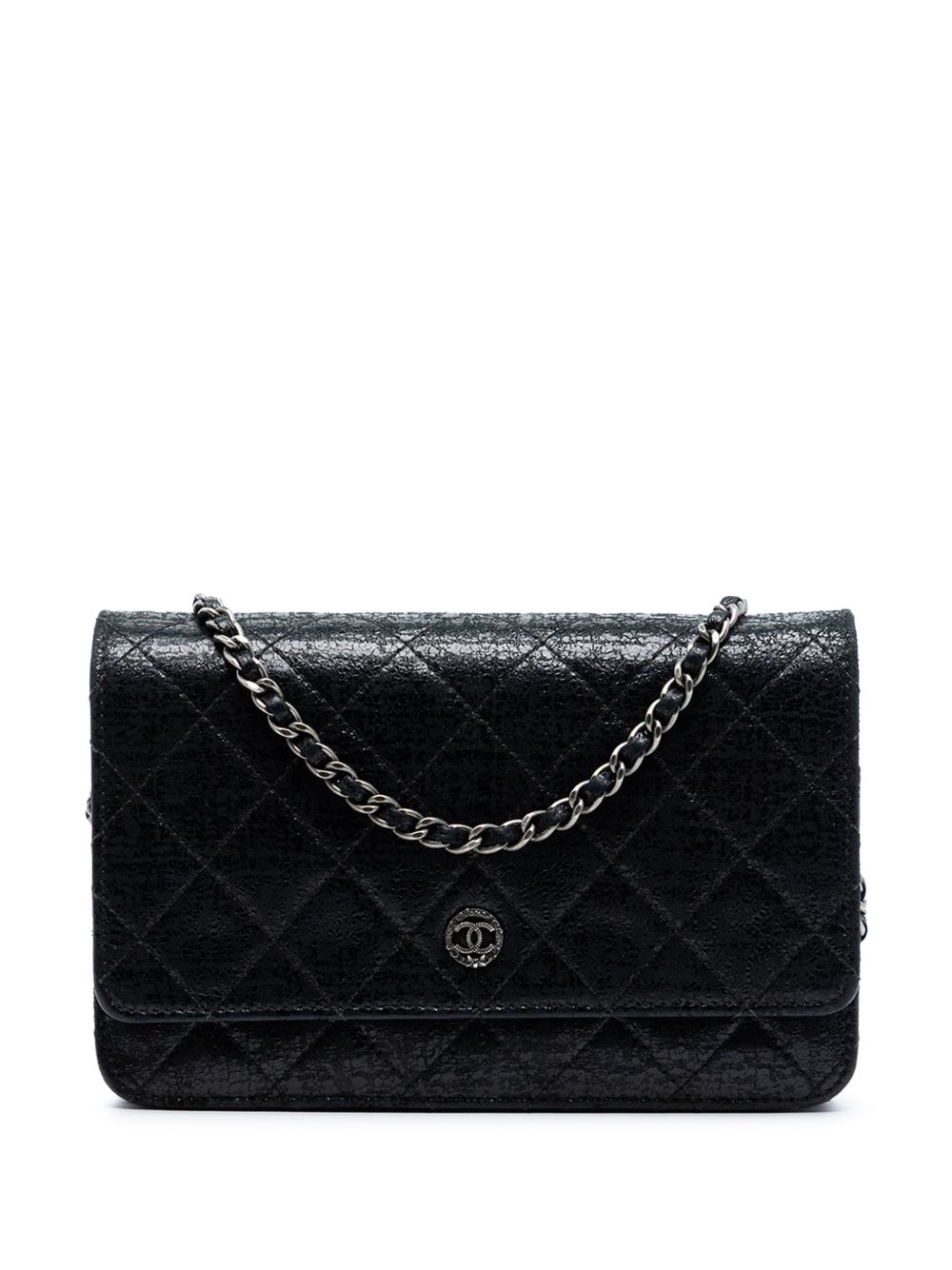 2013-2014 CC Quilted Crinkled Patent Wallet On Chain crossbody bag