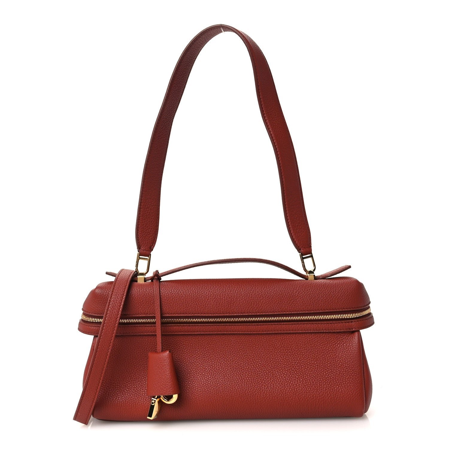 Loro Piana Loro Piana Grained Calfskin Extra Clutch L29 Deep Kummel