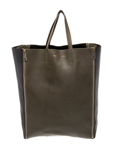 Leather Vertical Gusset Cabas