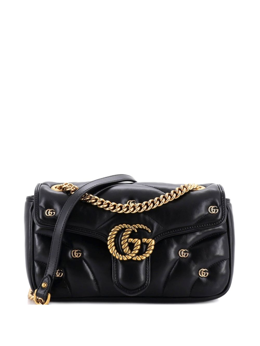 GG Marmont Flap Bag Studded Matelasse Leather Small shoulder bag