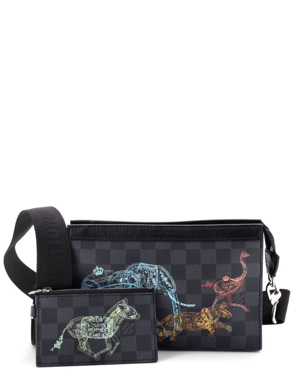 Gaston Wearable Wallet Limited Edition Wild Animals Damier Graphite crossbody bag