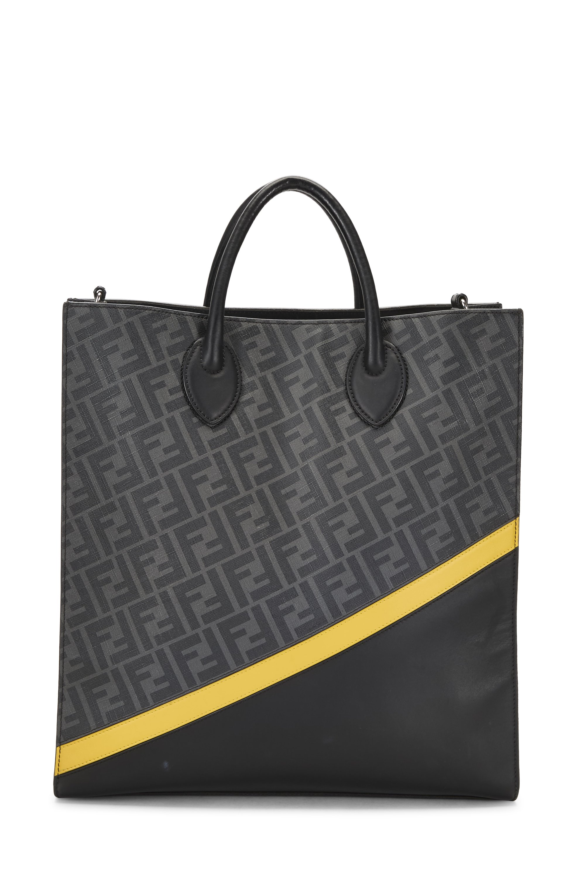 Black Zucca Coated Canvas Vertical Tote Large