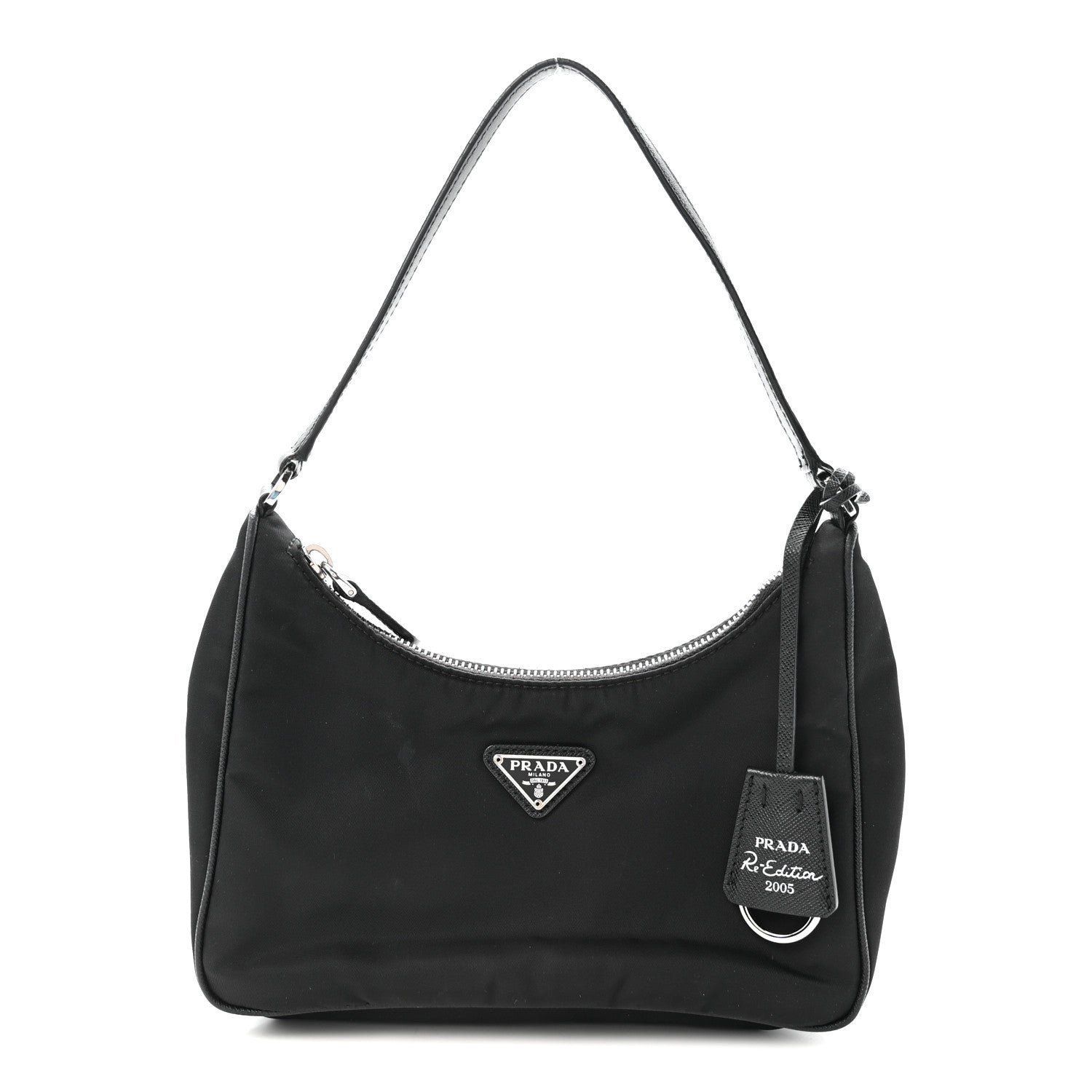Prada Tessuto Nylon Saffiano Mini Re-Edition 2005 Bag Black