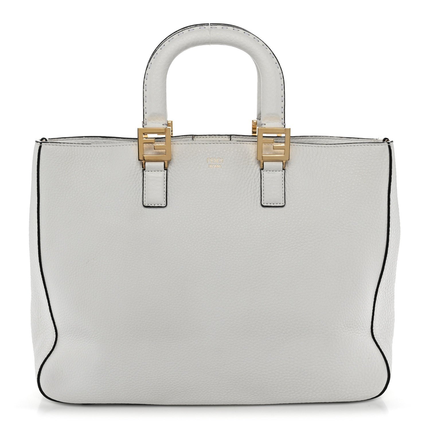 Fendi Vitello Glacier Medium FF Tote White