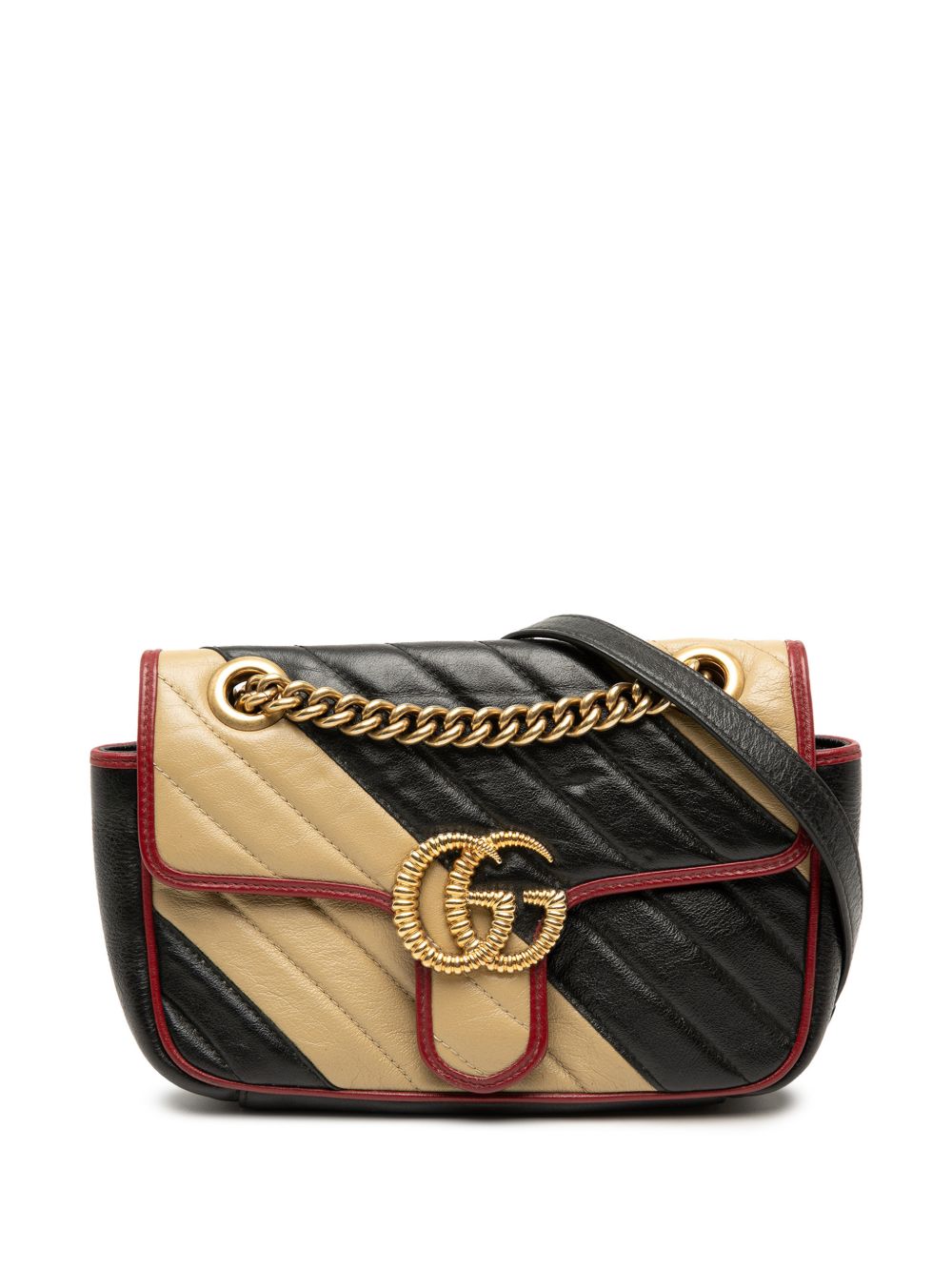 2016-2025 Small GG Marmont Matelasse Diagonal Leather Torchon shoulder bag
