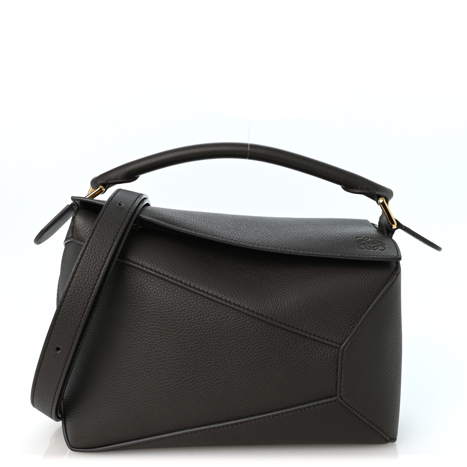 Loewe Soft Grained Calfskin Small Puzzle Edge Bag Dark Grey