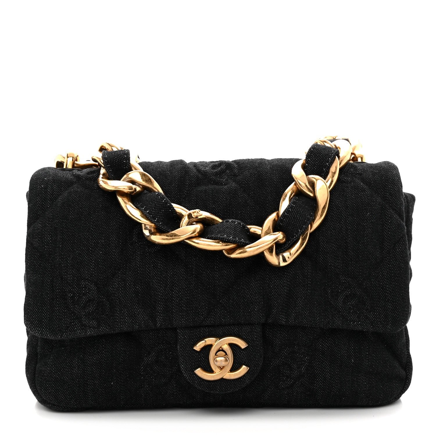 Chanel Denim Quilted Medium Funky Town Flap Black