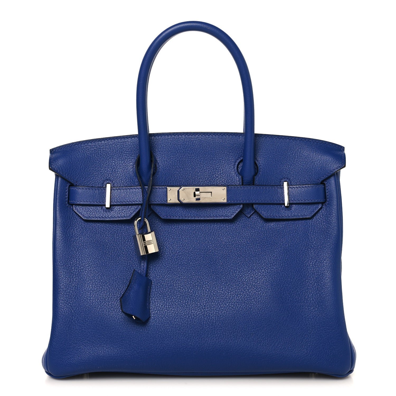 Hermes Taurillon Novillo Horseshoe Birkin 30 Bleu Brighton