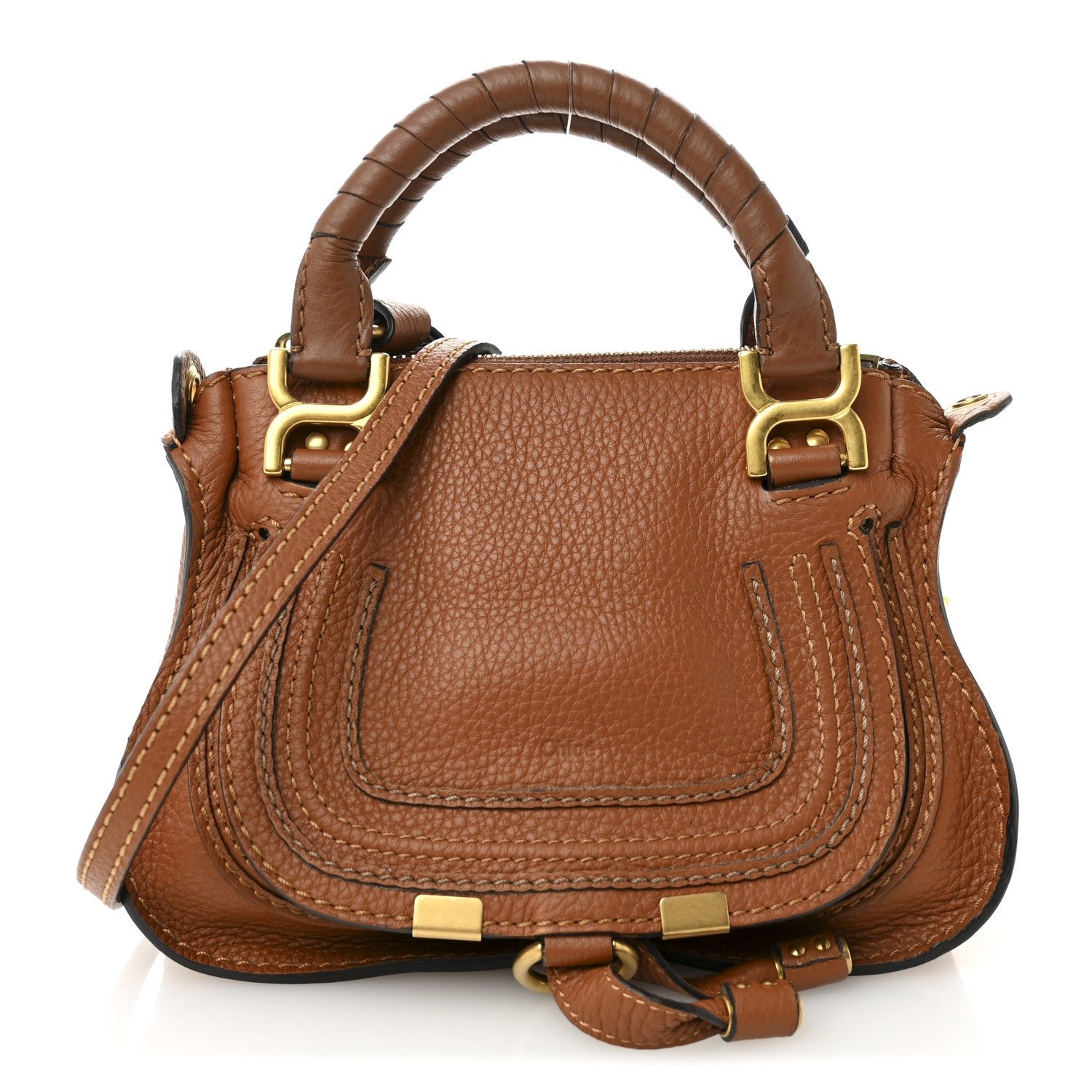 Chloe Calfskin Mini Marcie Satchel Tan