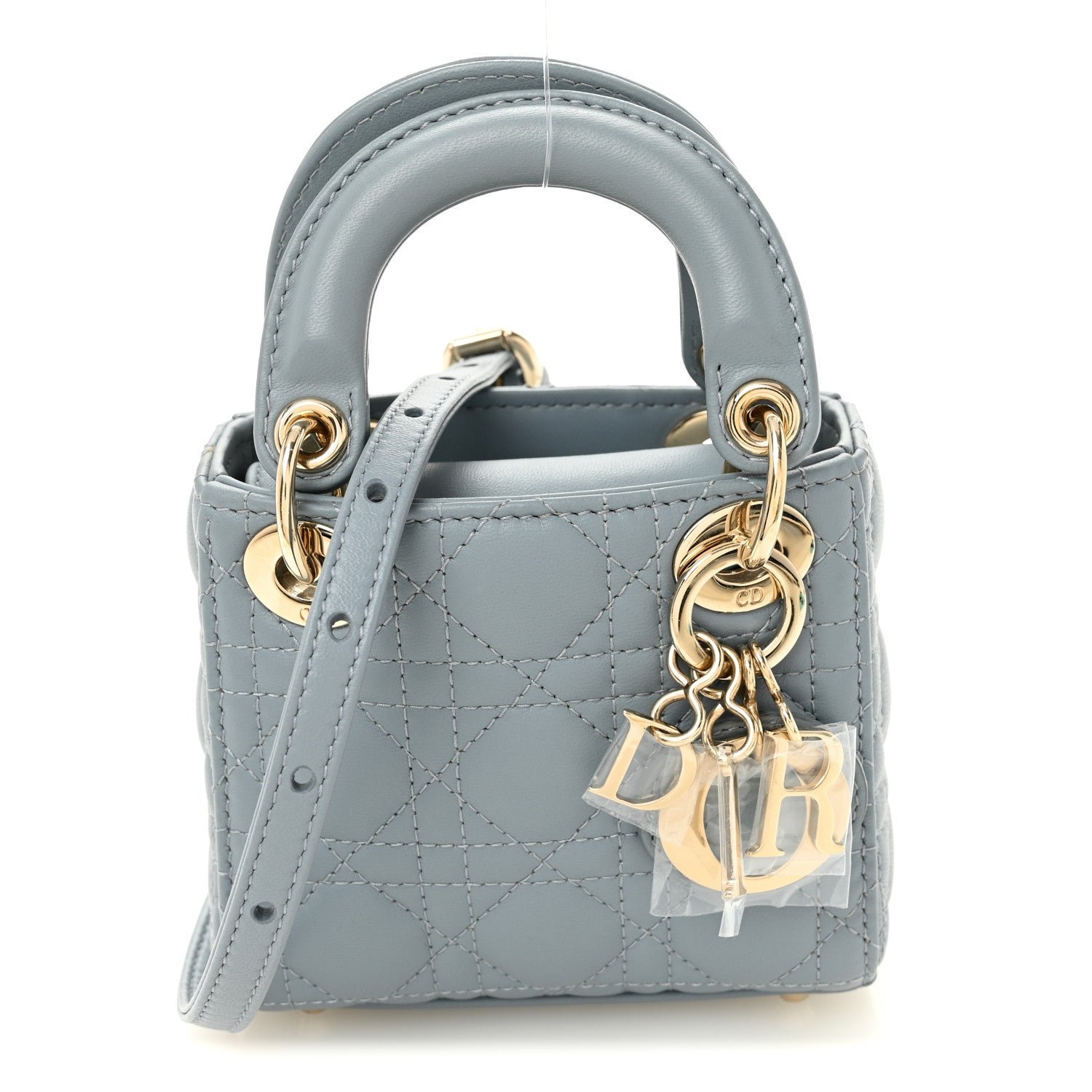 Christian Dior Lambskin Cannage Micro Lady Dior Cloud Blue Cloud Blue