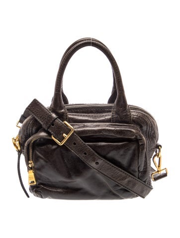 Saffiano Leather Vitello Shine Bauletto Bag