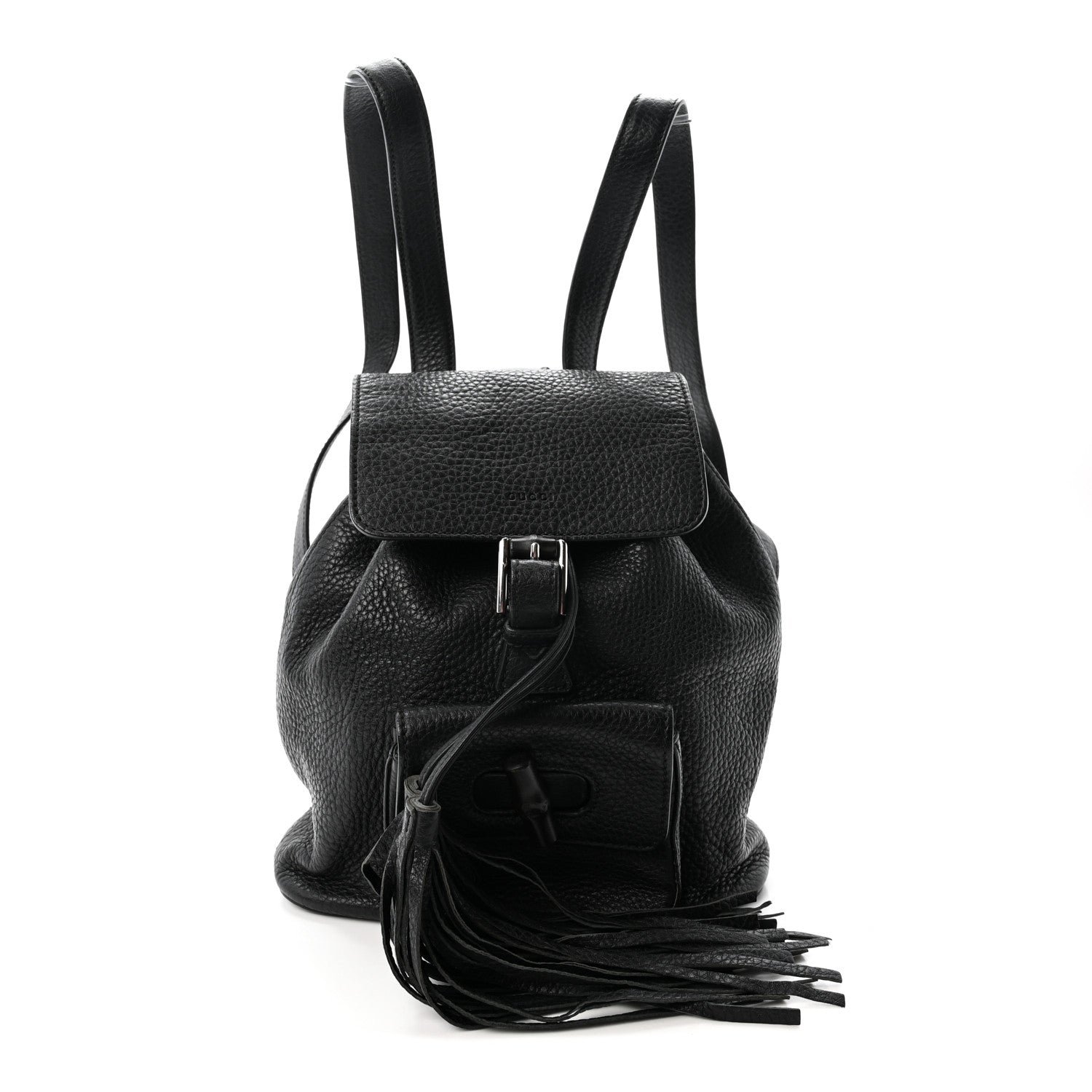 Gucci Calfskin Small Bamboo Backpack Black
