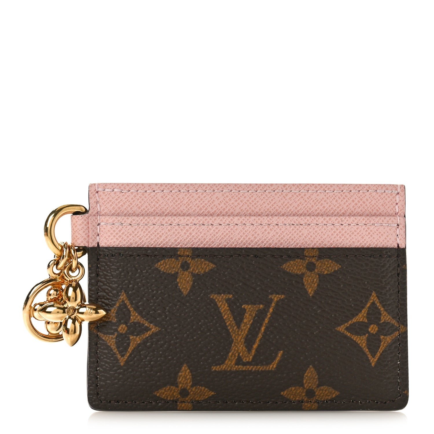 Louis Vuitton Monogram LV Charms Card Holder Rose Ballerine