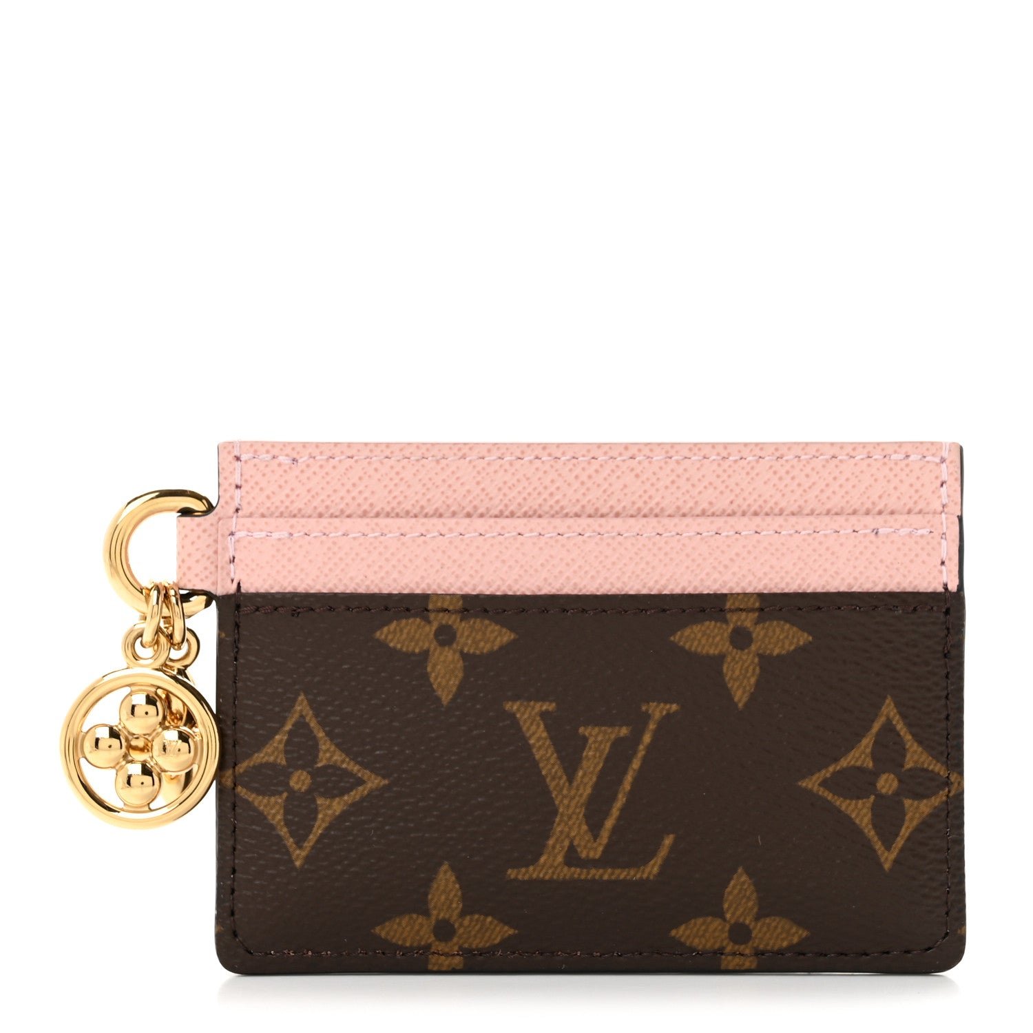 Louis Vuitton Monogram LV Charms Card Holder Rose Ballerine