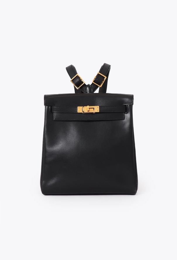 Hermes Vintage Black Box Kelly Ado 20 Backpack