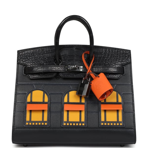 Hermes Hermes "Midnight" Faubourg Birkin Sellier 20 So Black Matte Alligator Black Hardware