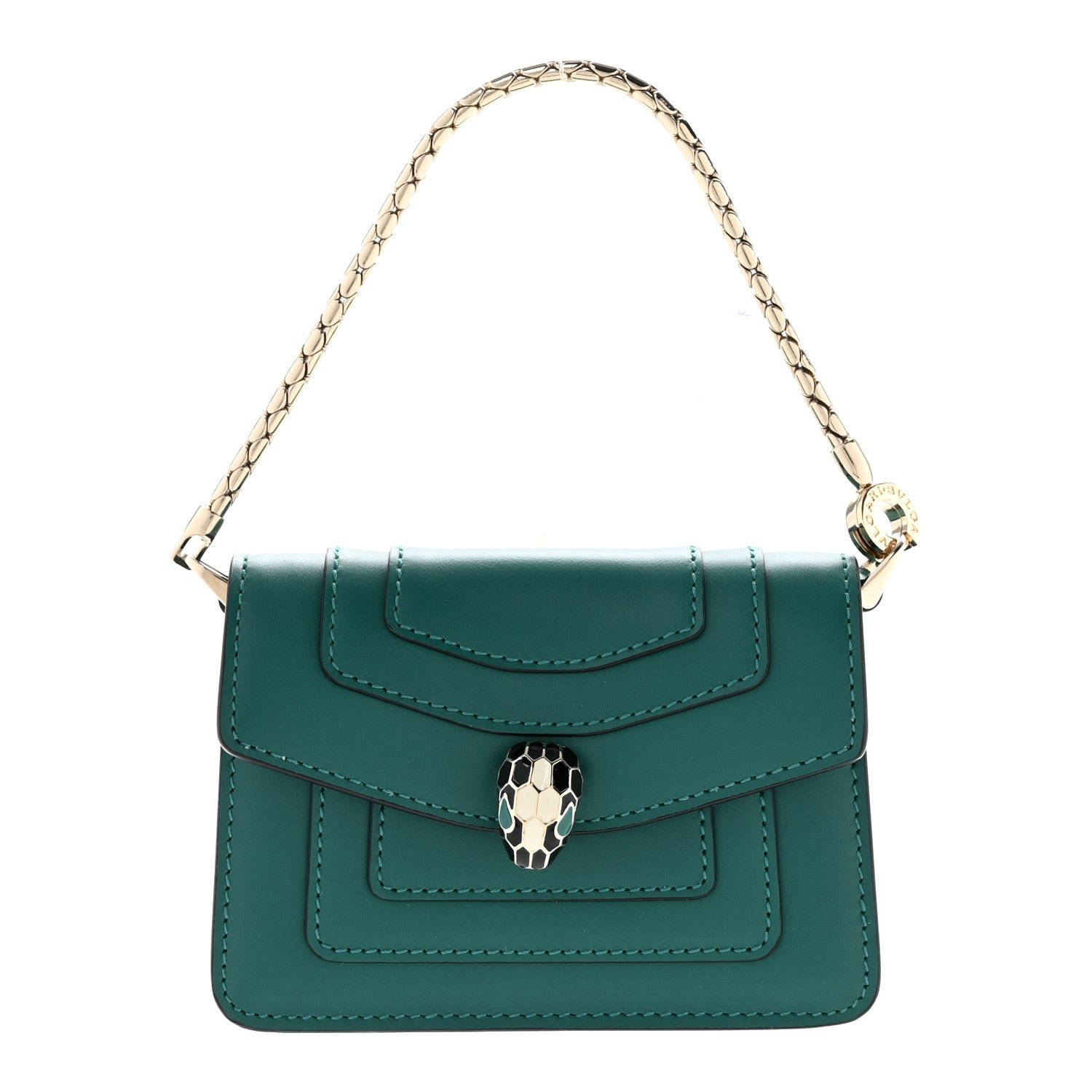 Bvlgari Bulgari Calfskin Serpenti Forever Miniature Bag Charm Emerald