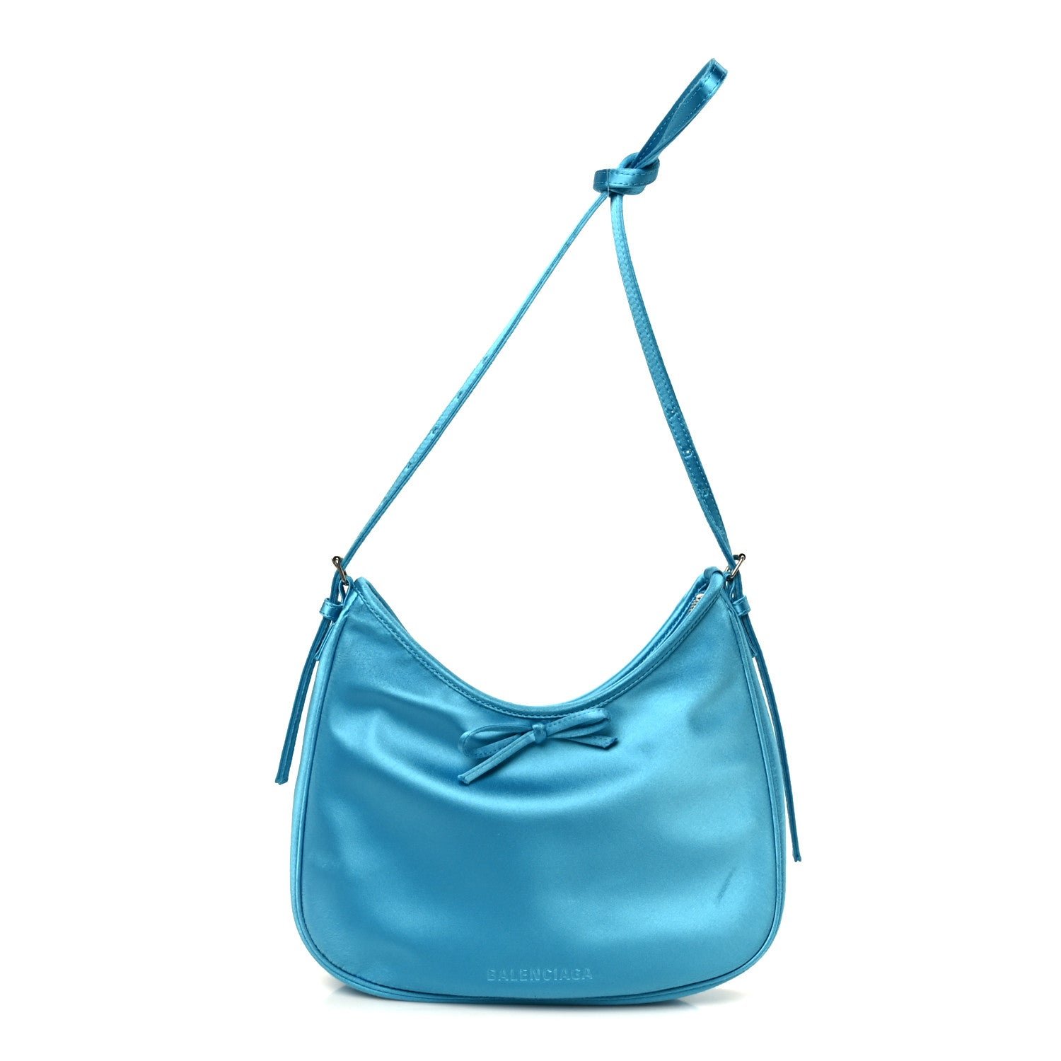Balenciaga Balenciaga Satin Small Leopolda Shoulder Bag Blue