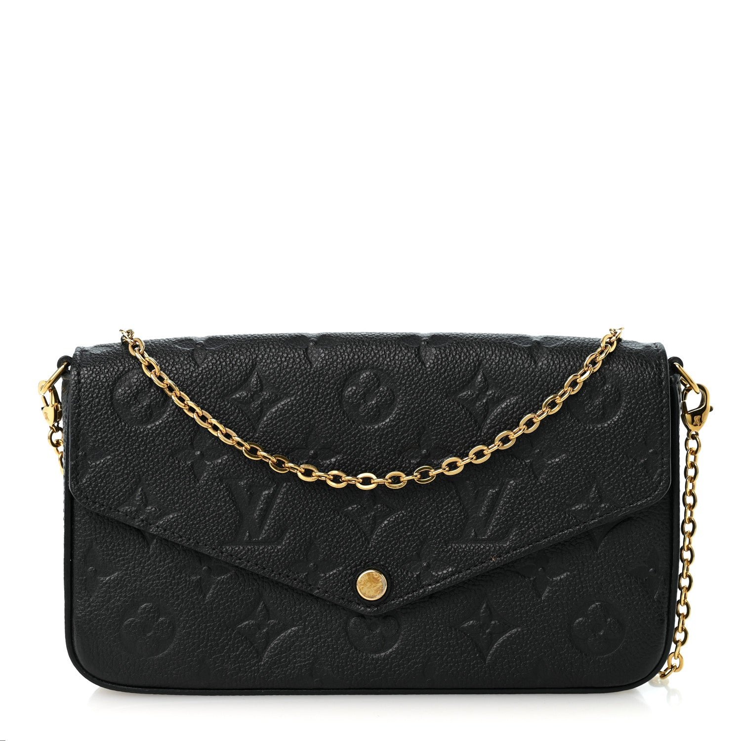 Louis Vuitton Empreinte Pochette Felicie Chain Wallet Black