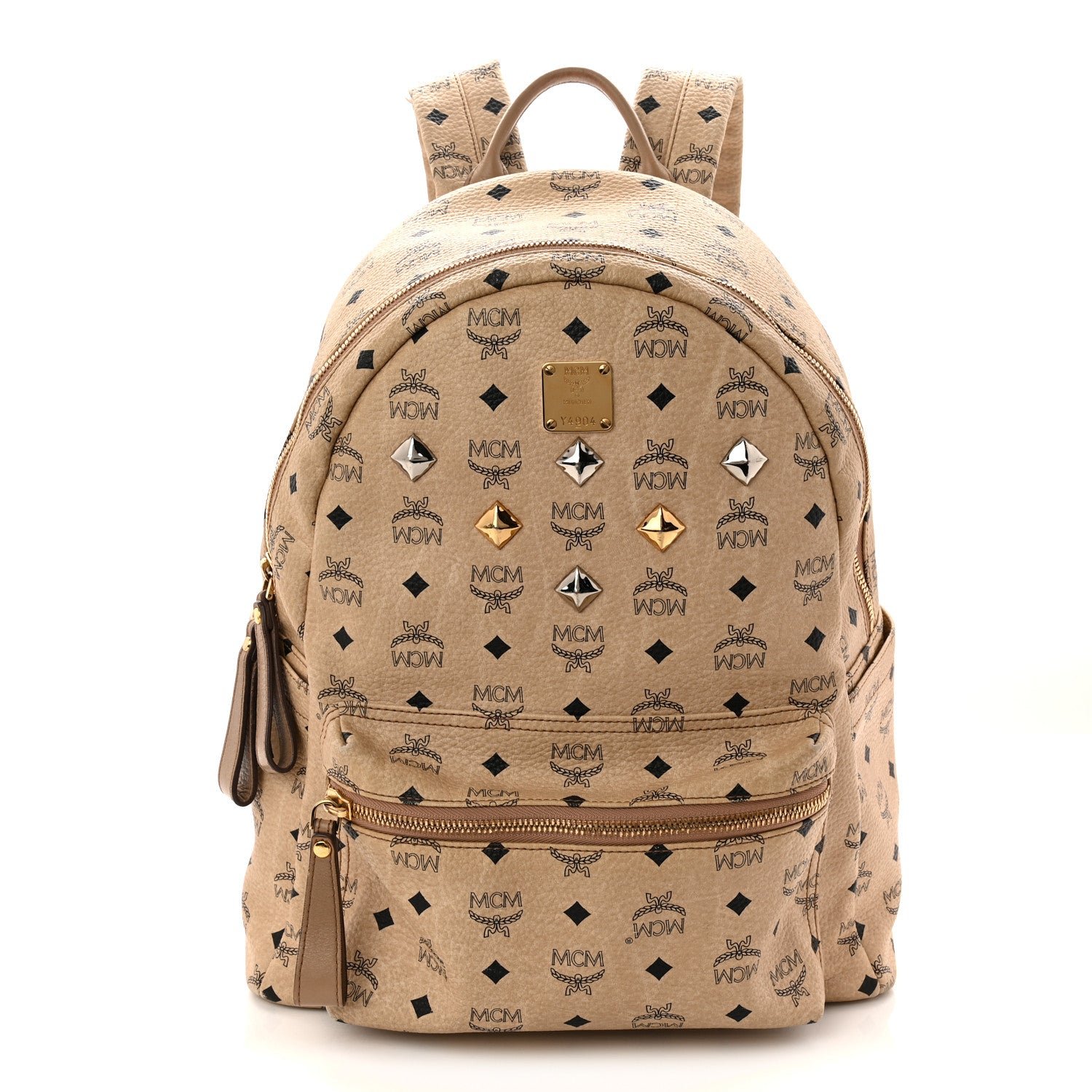 MCM MCM Visetos Medium Sprinkle Stud Stark Backpack Beige