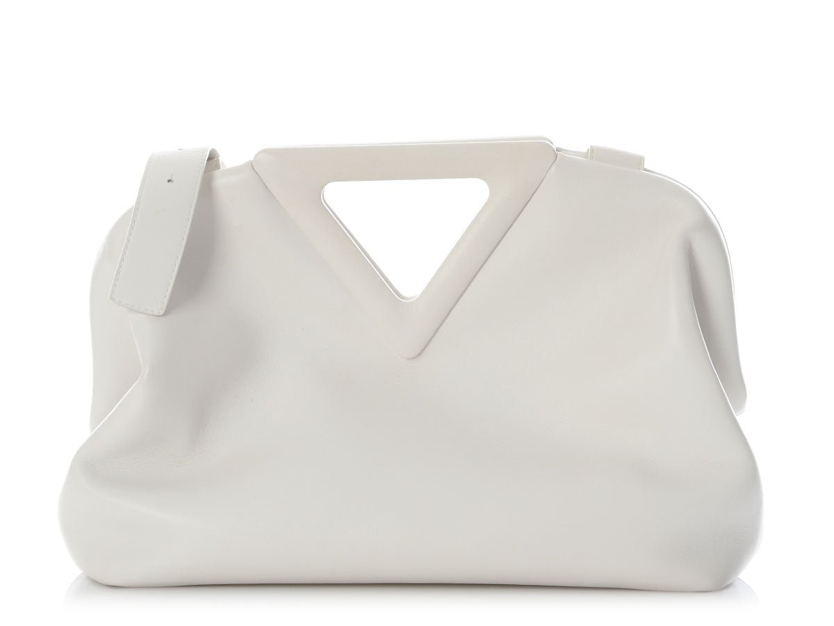 Bottega Veneta White Calfskin The Point Bag