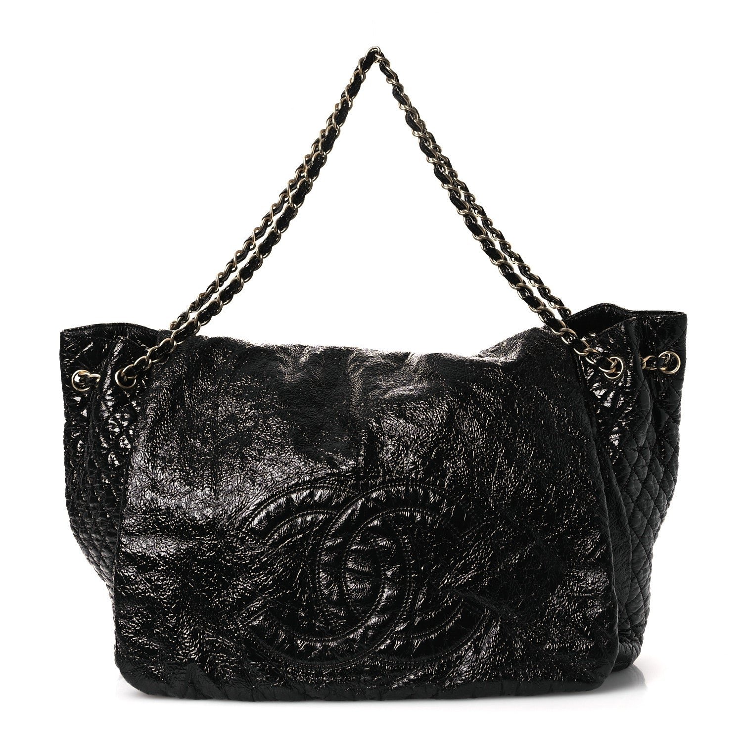 Chanel Vinyl XXL Rock and Chain Flap Black