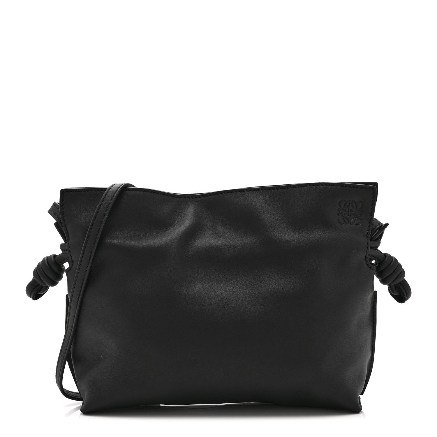 Loewe Calfskin Mini Flamenco Knot Clutch Black