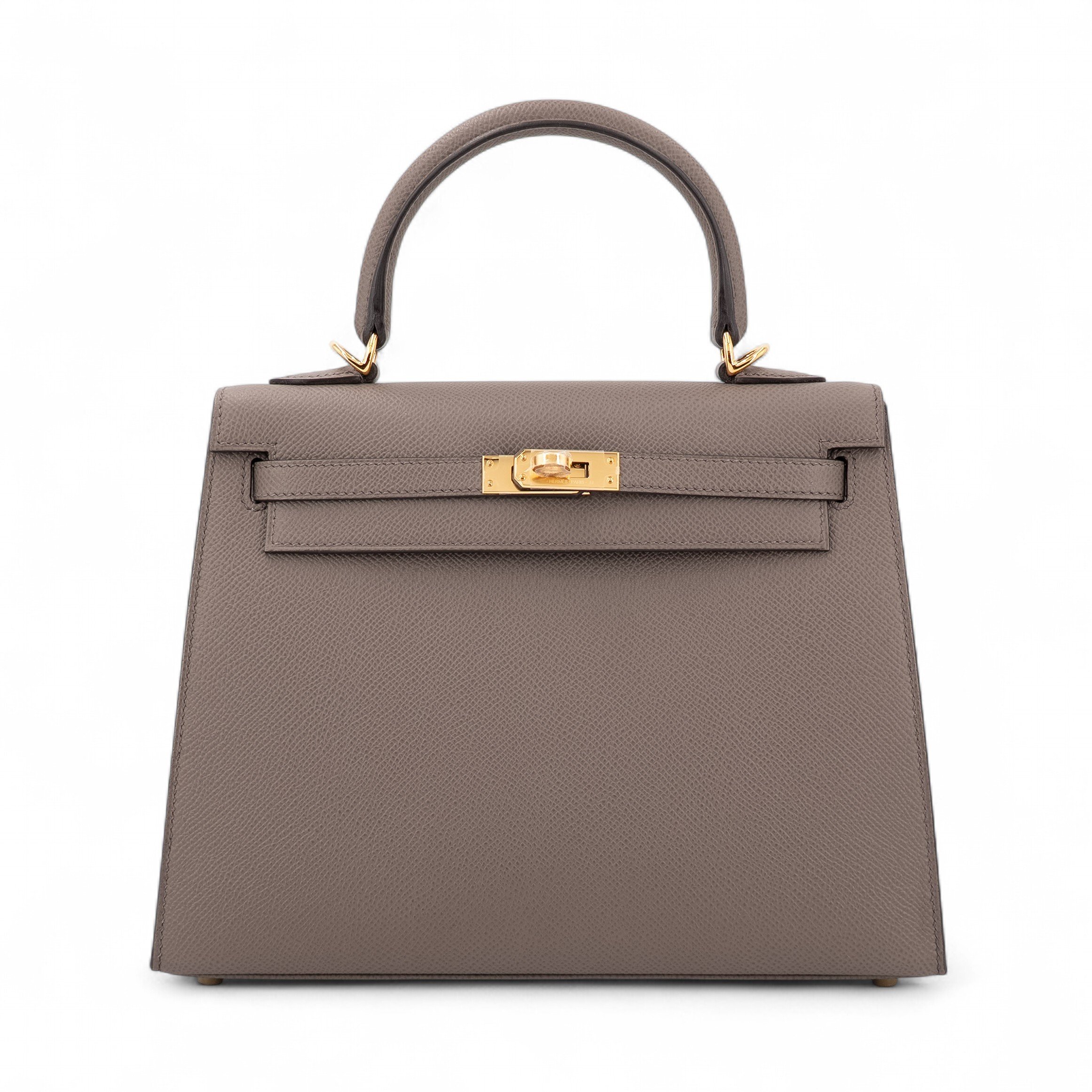 Hermes Brand New ( Rank N ) HERMÈS Kelly 25 Sellier Etain (8F) Epsom Gold hardware K (2025)