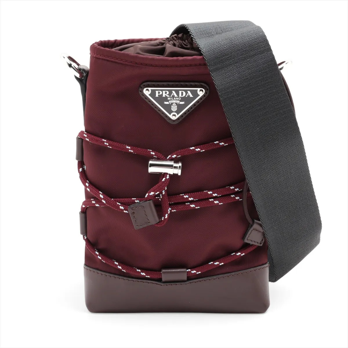 Prada Tessuto 2ZT079 Nylon & Leather Shoulder bag Bordeaux