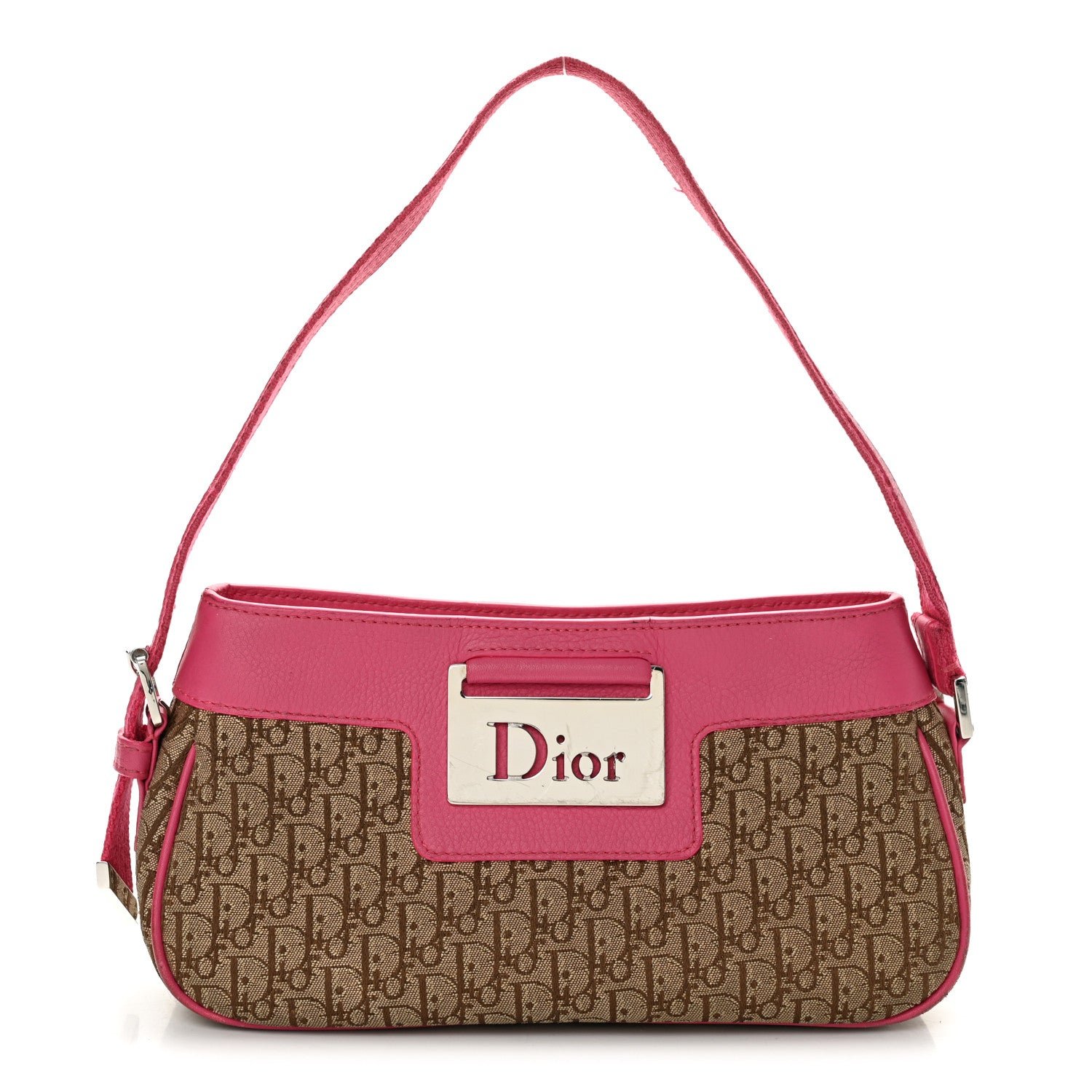 Dior Christian Dior Monogram Street Chic Shoulder Bag Pink Beige