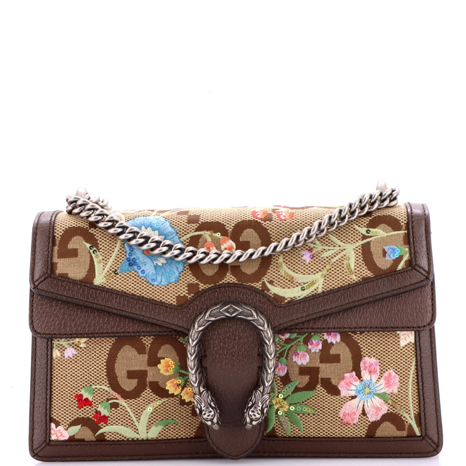 Dionysus Bag Embroidered Jumbo GG Canvas Small
