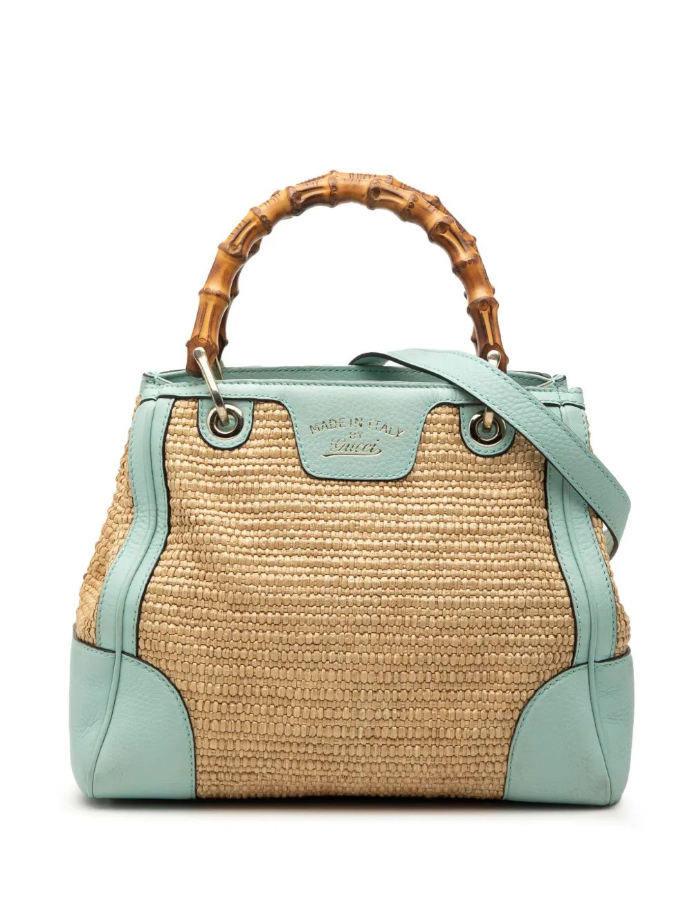 2000-2015 Small Raffia Bamboo Shopper satchel