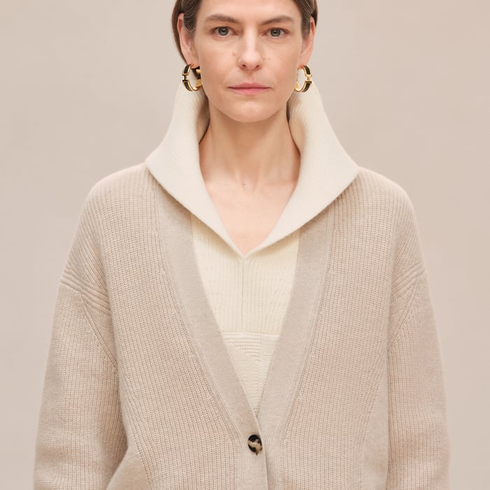 Beige Naturel Long Cardigan