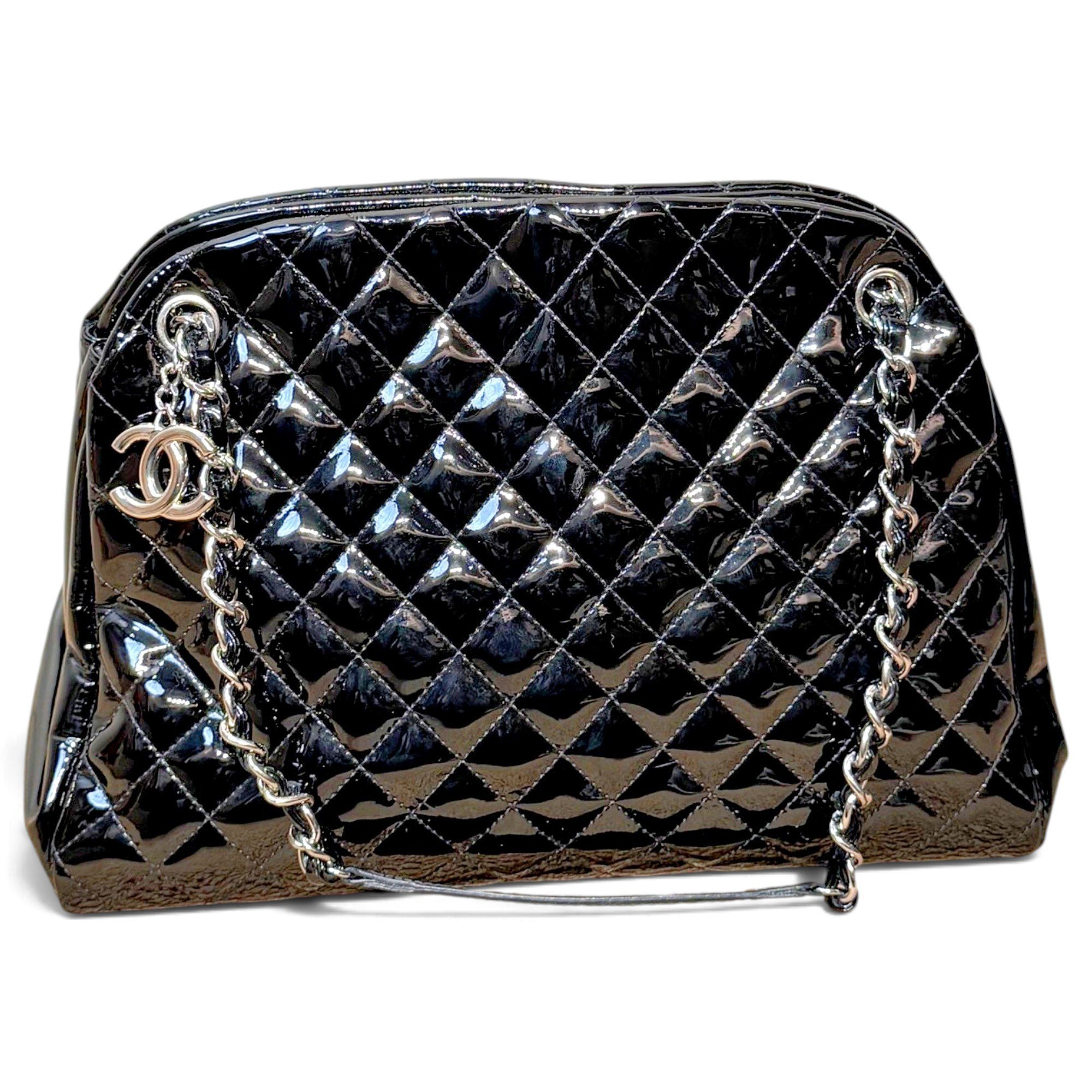 Mademoiselle patent leather handbag
