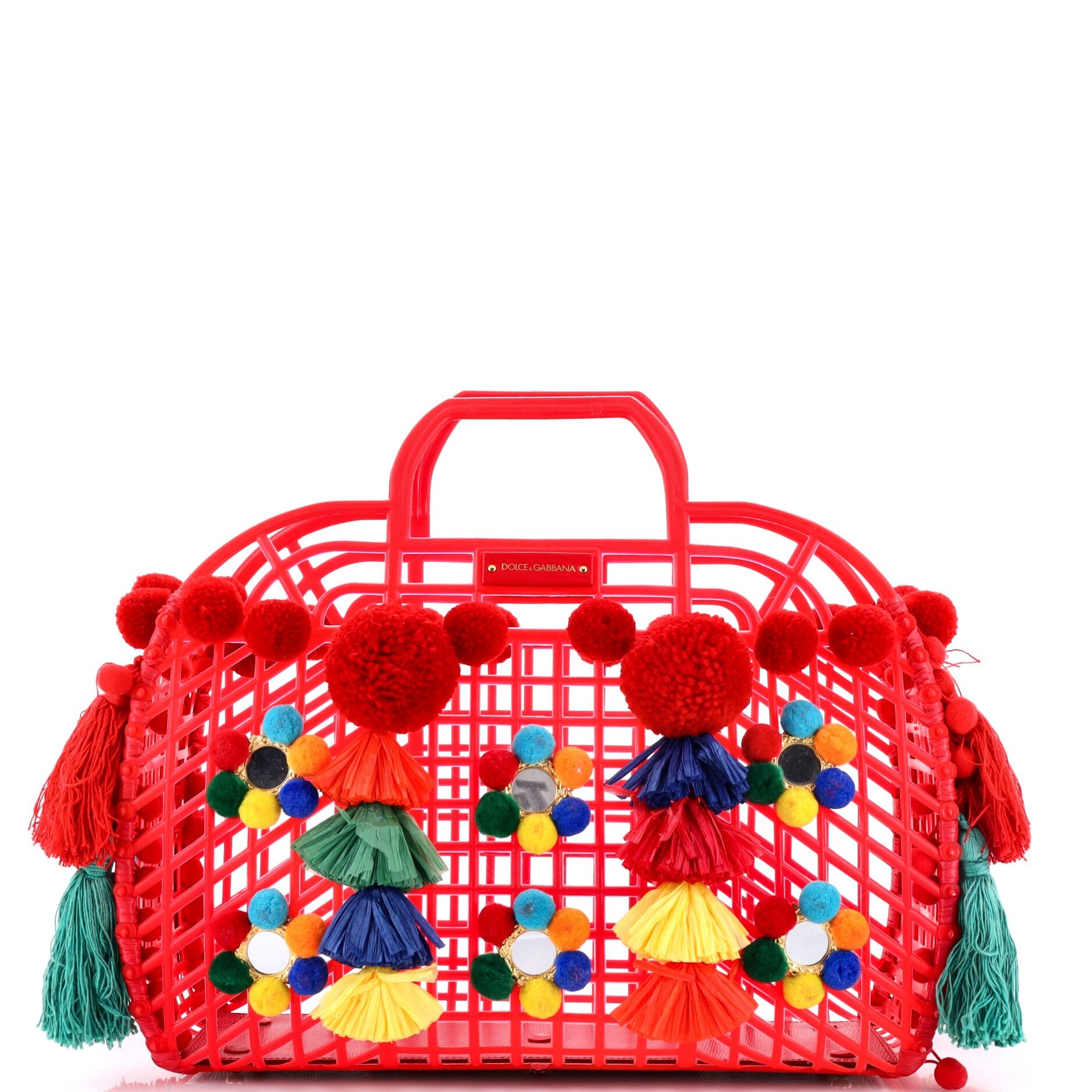 Kendra Pom-Pom Shopping Bag PVC