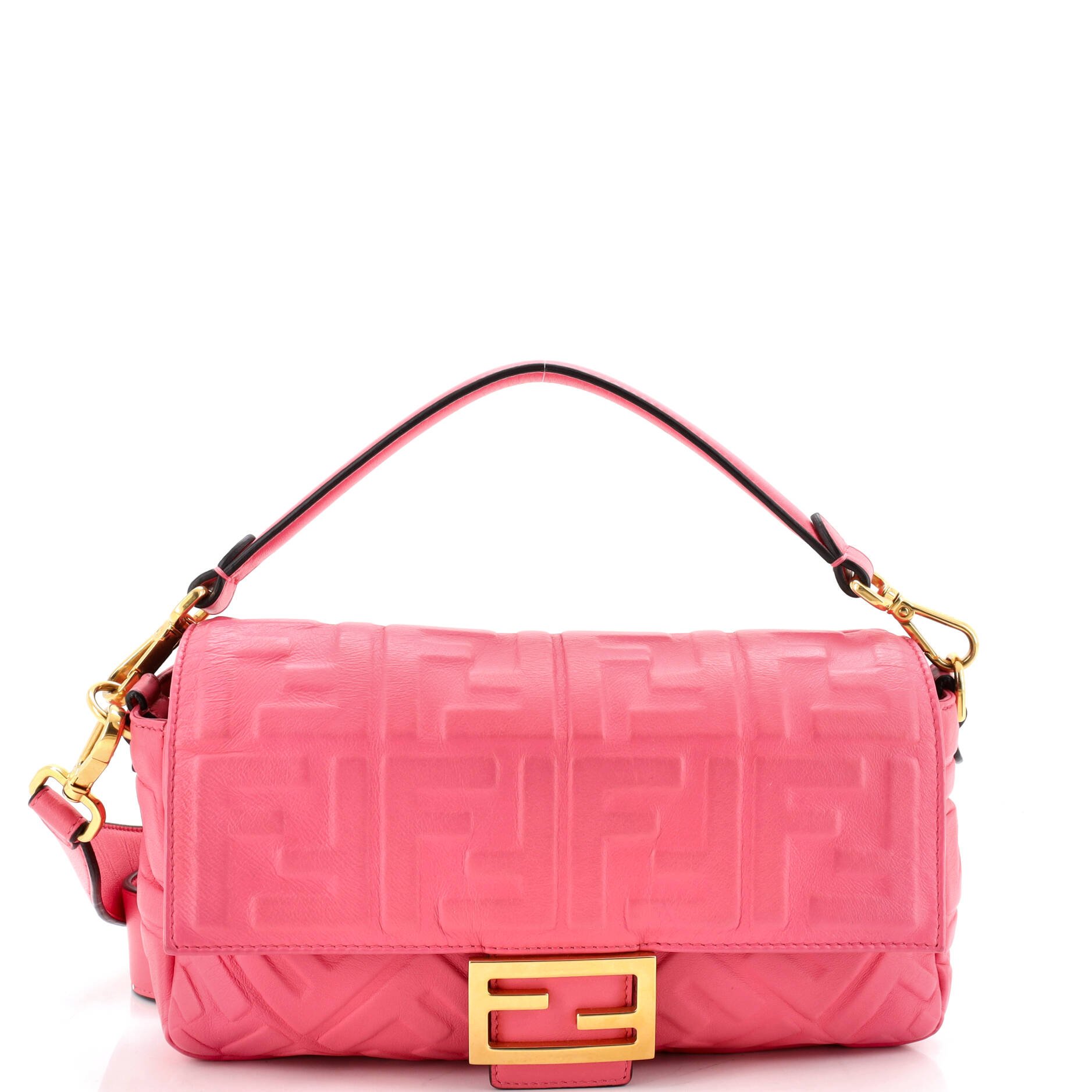 Baguette NM Bag Zucca Embossed Leather Medium