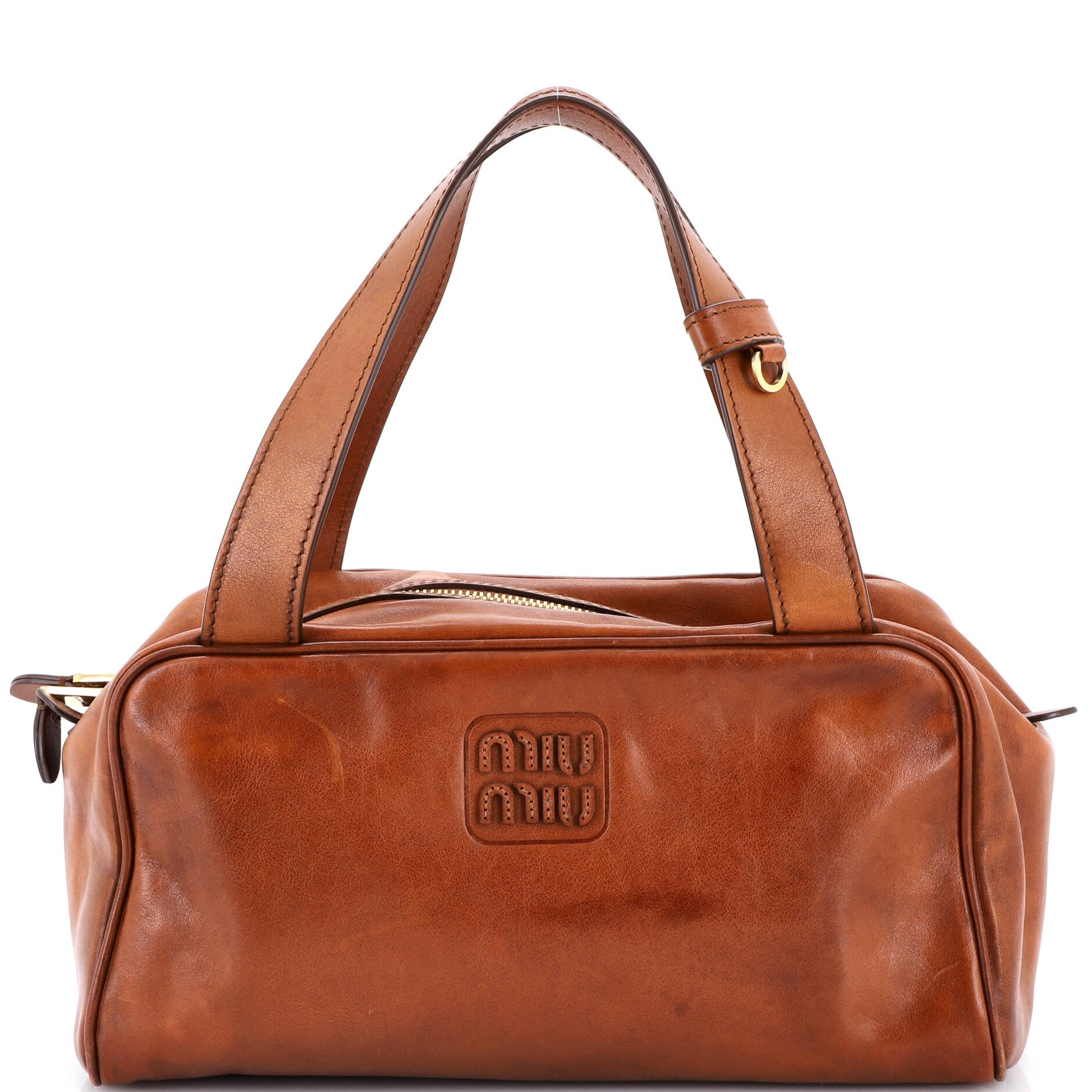 Miu Miu Zip Top Handle Bauletto Bag Calfskin