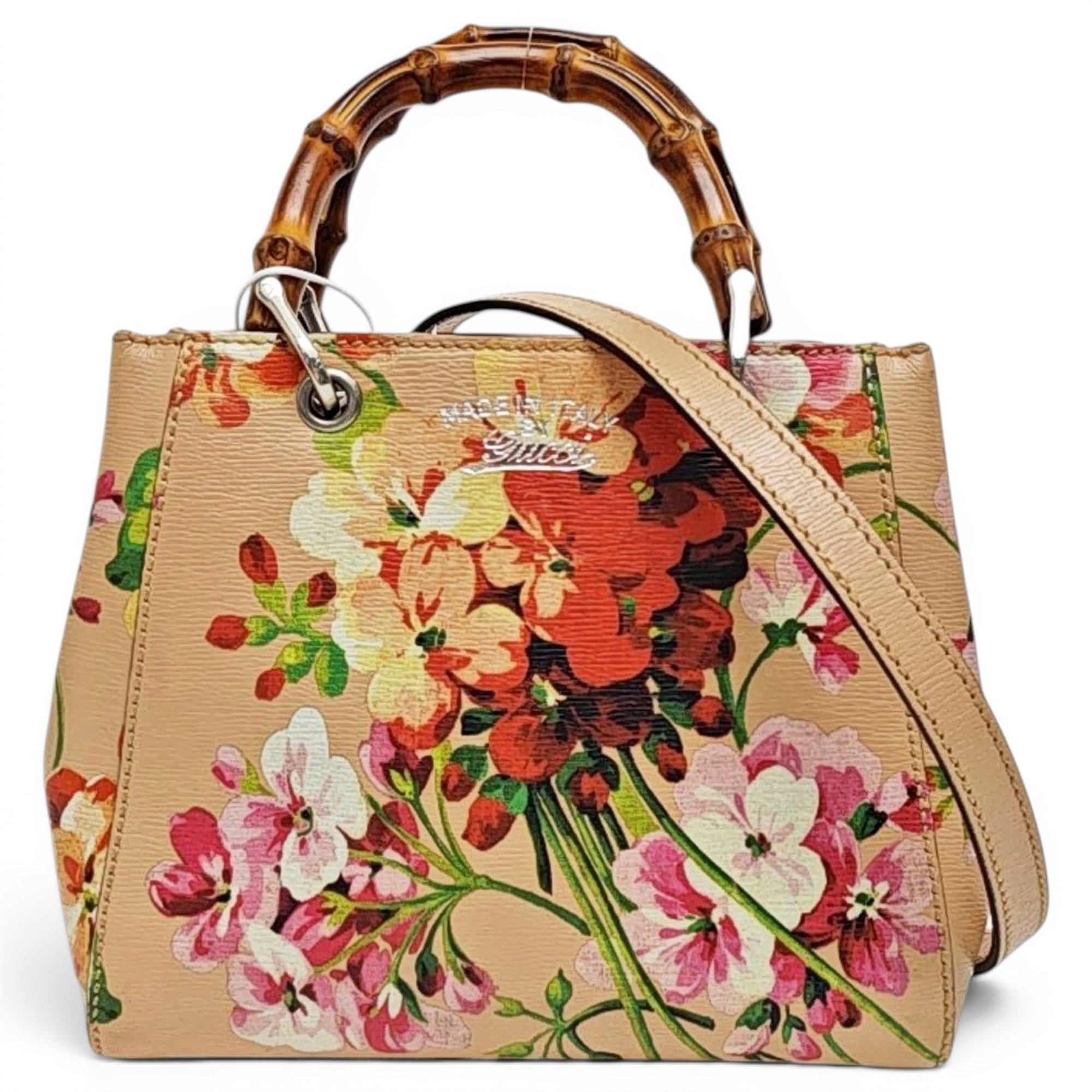 Bamboo leather crossbody bag