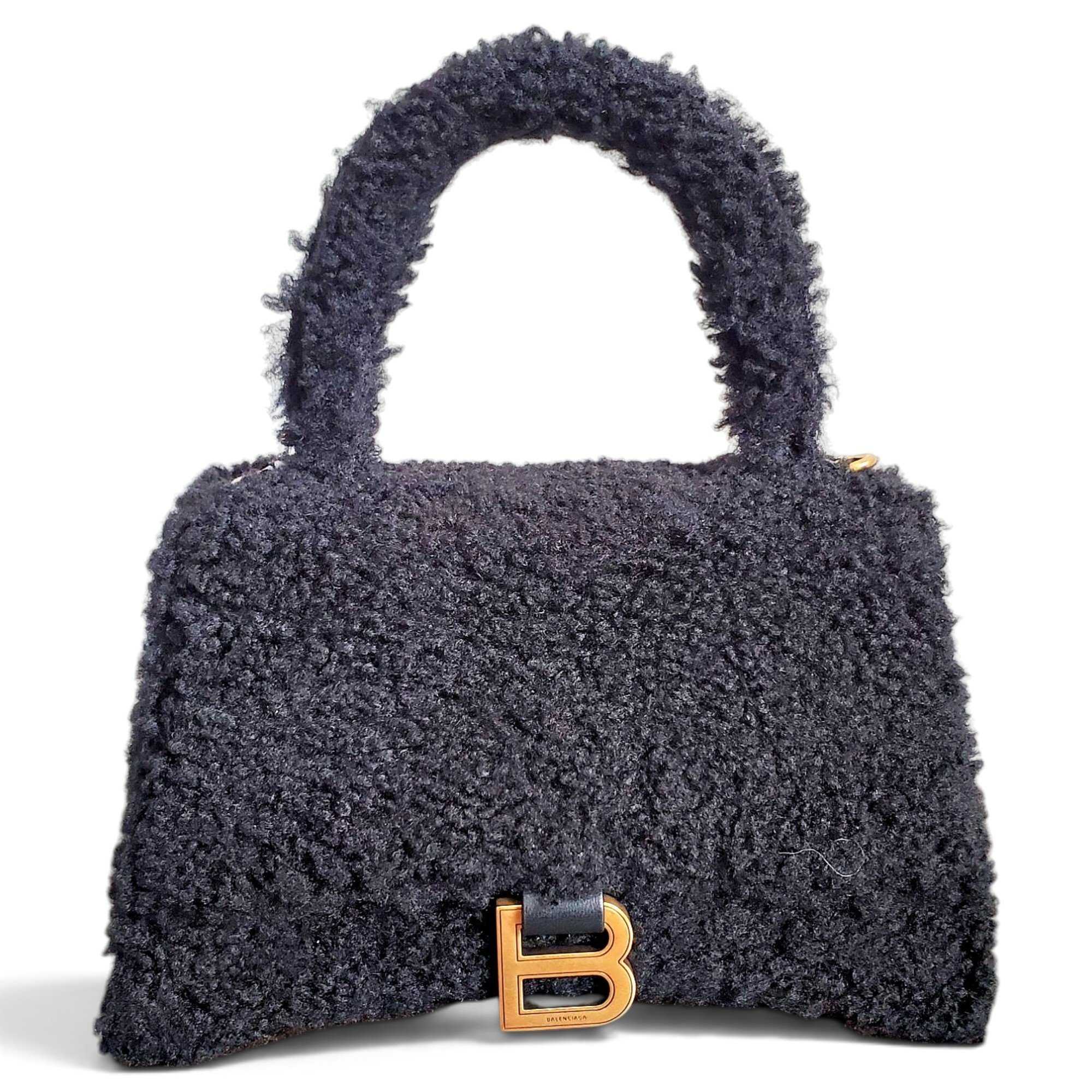 Hourglass faux fur handbag