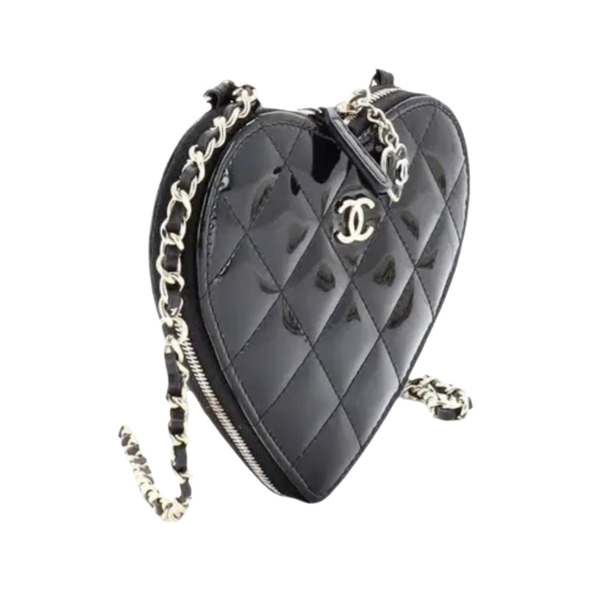 Patent leather clutch bag