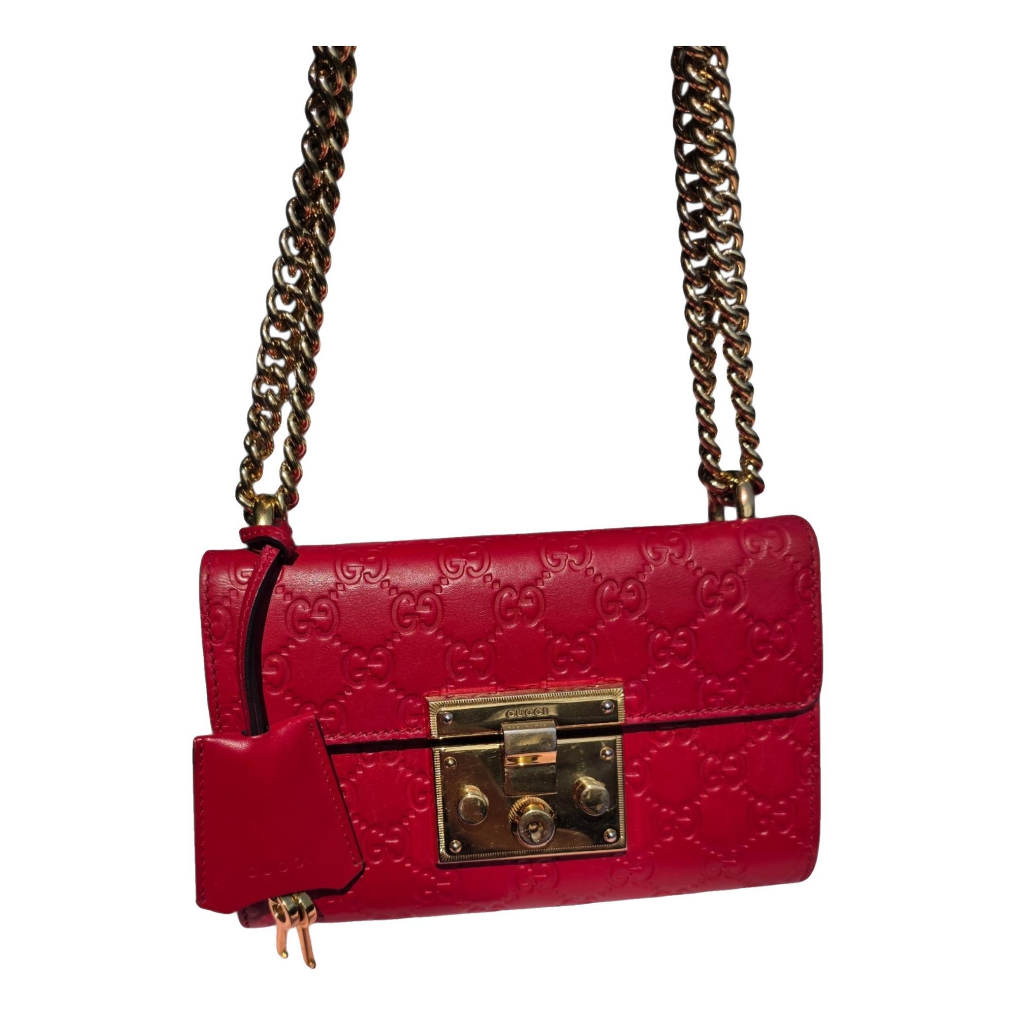 Padlock leather crossbody bag