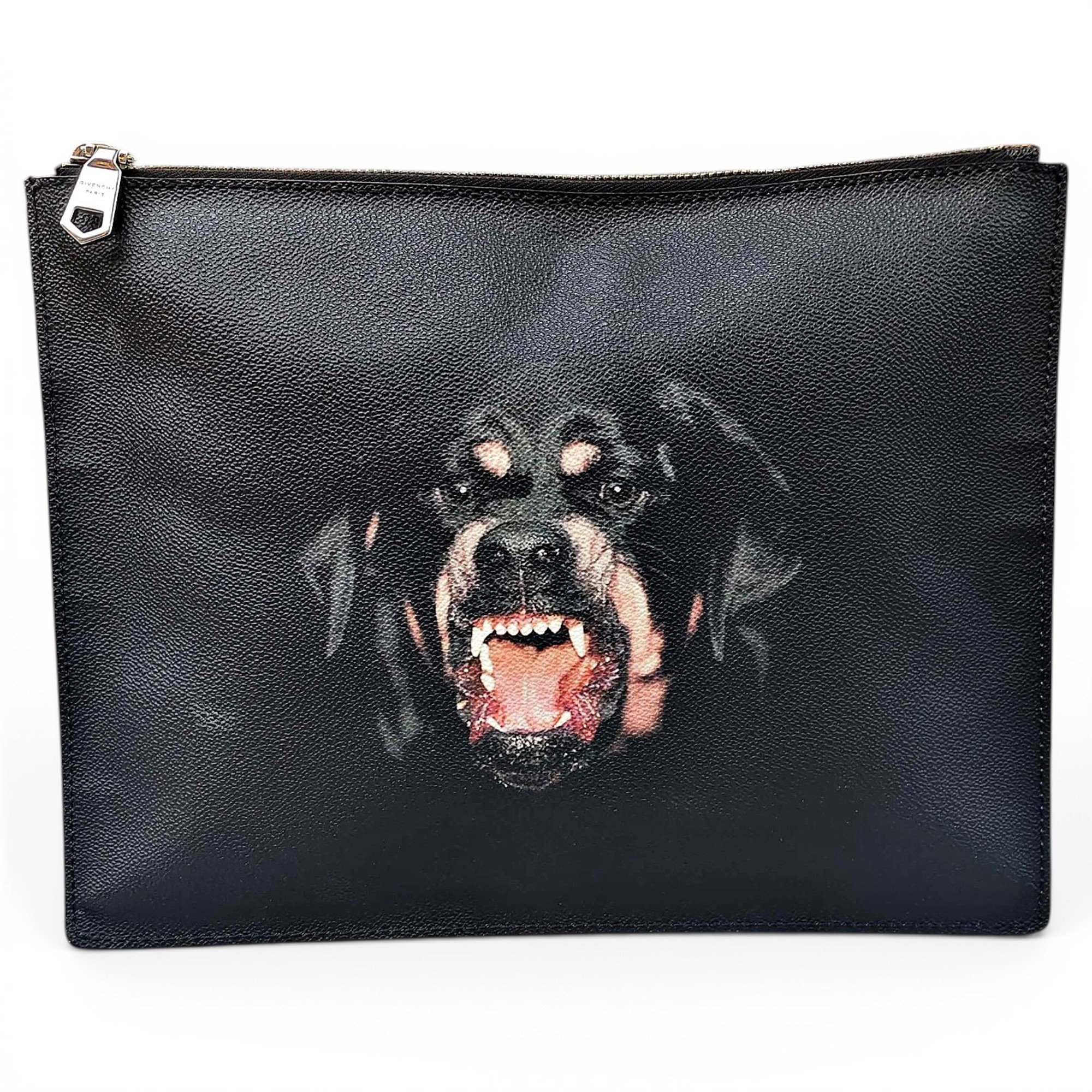 Leather clutch bag