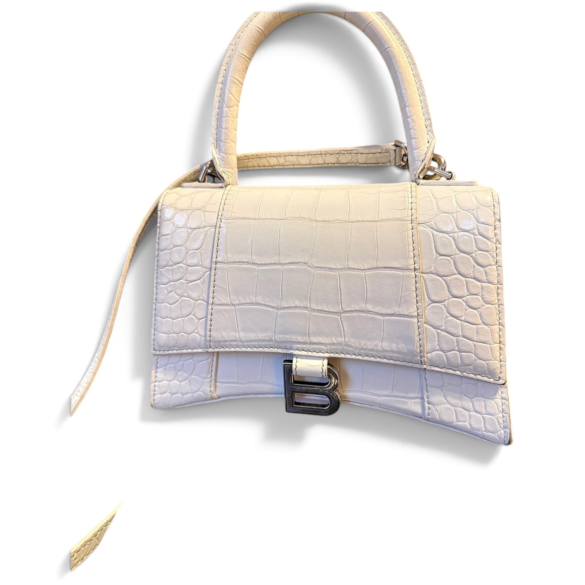 Hourglass leather handbag